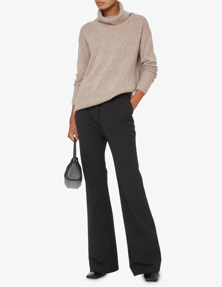 rinascente Pure Cashmere Wide neck ribbed sweater - Beige