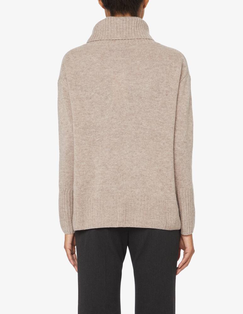 rinascente Pure Cashmere Wide neck ribbed sweater - Beige