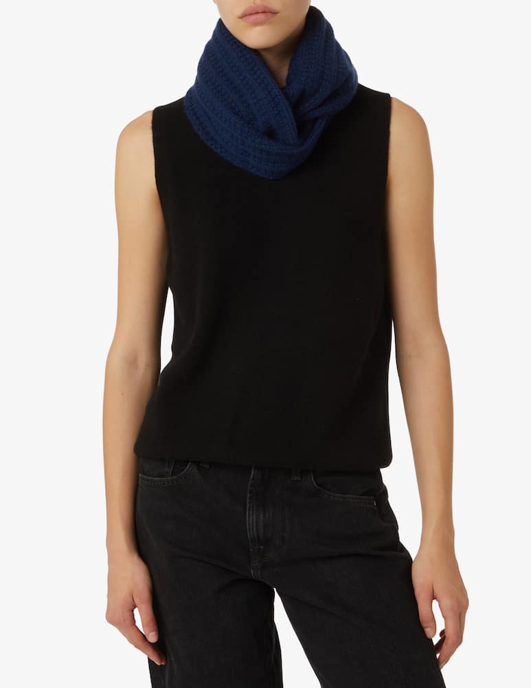 rinascente Pure Cashmere Braided neck warmer - Blue