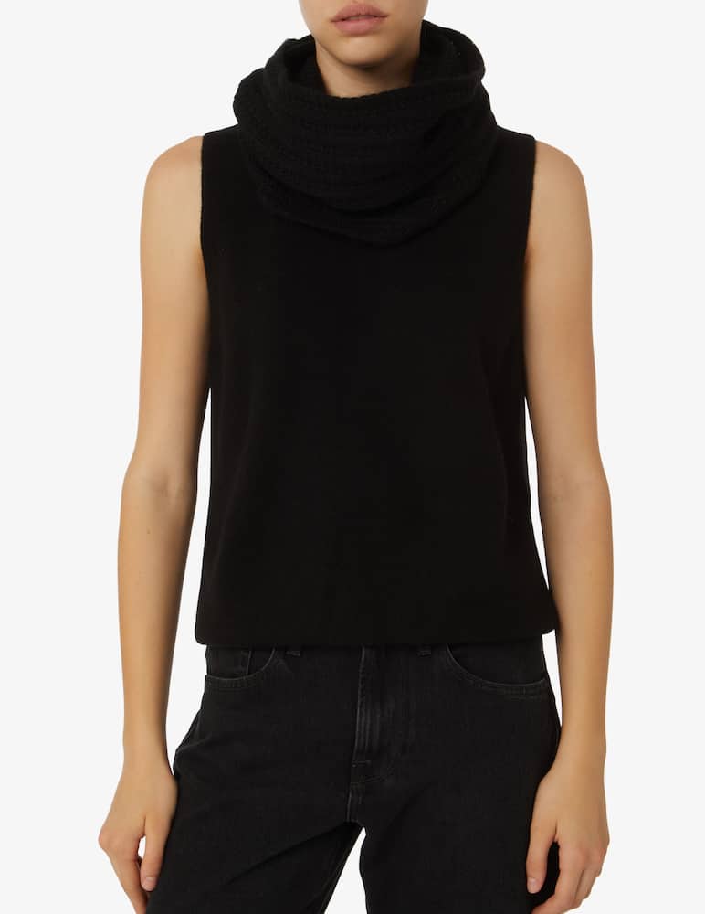 rinascente Pure Cashmere Braided neck warmer - Black