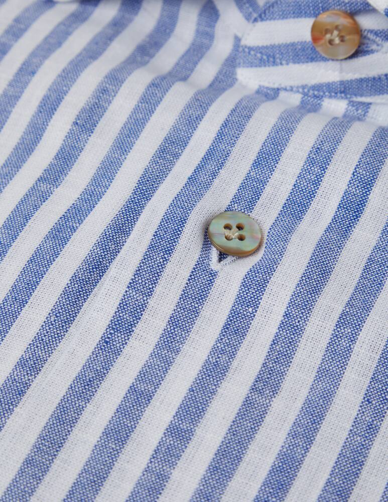 rinascente Mazzarelli Camicia rigata slim in lino e cotone