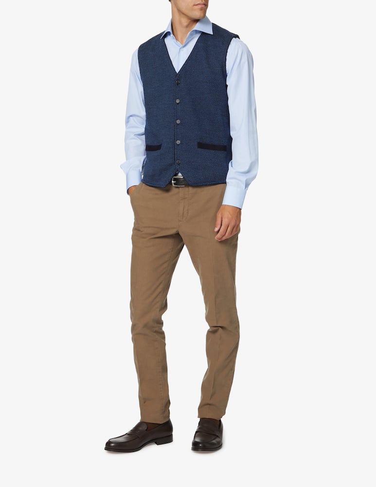 rinascente Misaky Micro jacquard knit vest - Blue