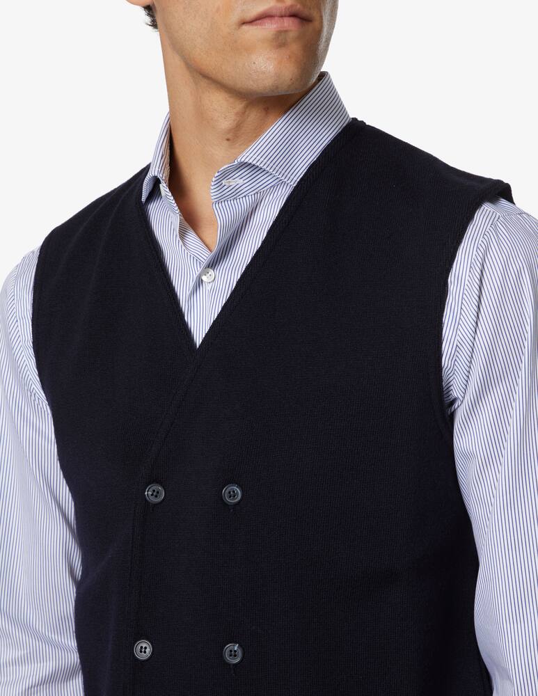 rinascente Misaky Double breast knit vest - Blue