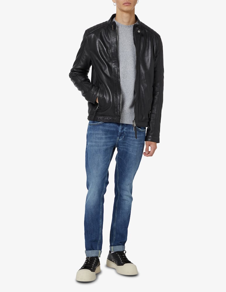 rinascente Misaky Giacca biker in pelle - Nero