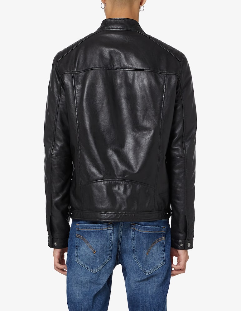 rinascente Misaky Giacca biker in pelle - Nero