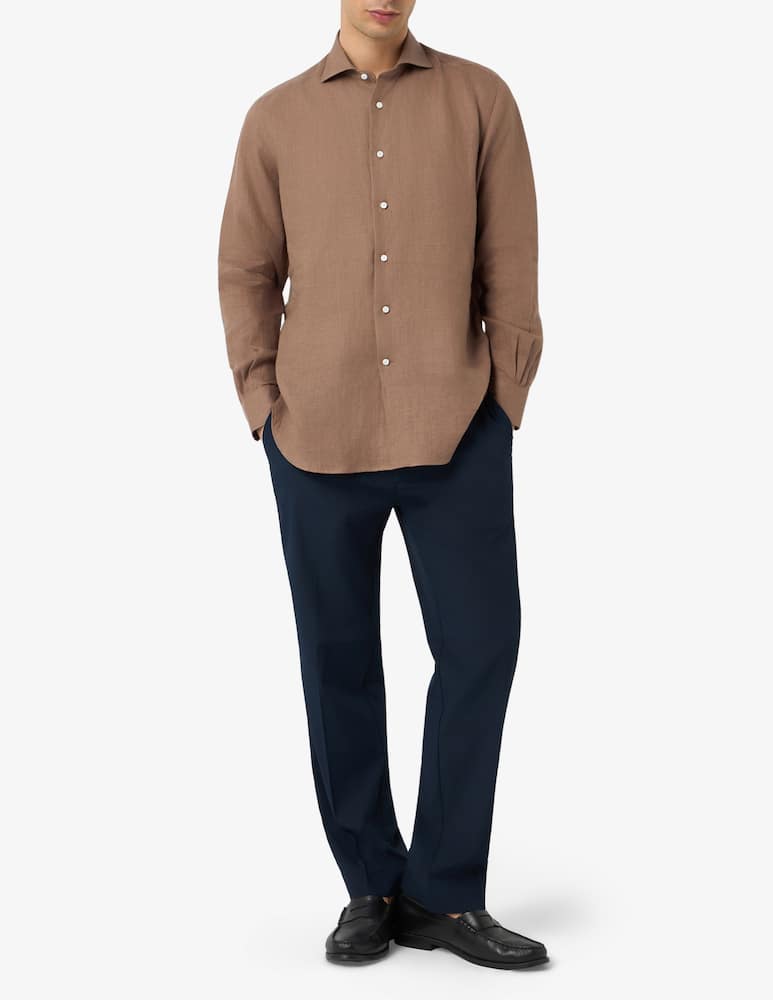 rinascente Delsiena Camicia in puro lino regular fit