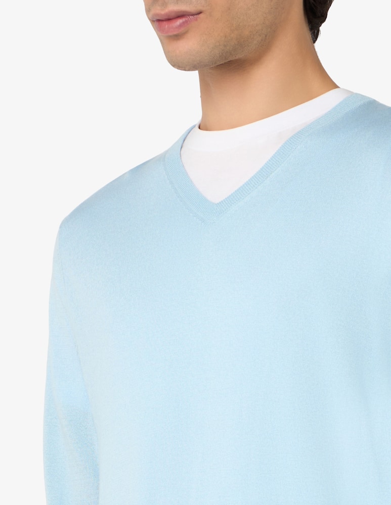 Rinascente Collection V-neck silk blend cotton jumper - picture 4 Rinascente Collection V-neck silk blend cotton jumper - picture 4