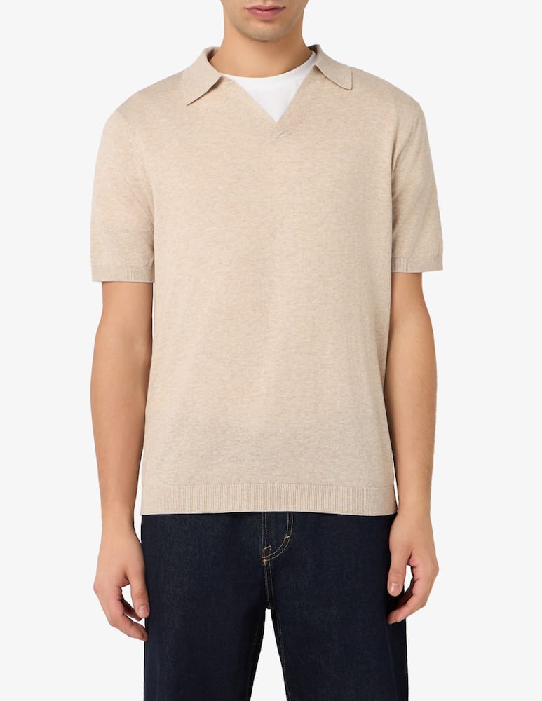 Rinascente Collection Polo v-neck cotton-linen blend - picture 1 Rinascente Collection Polo v-neck cotton-linen blend - picture 1