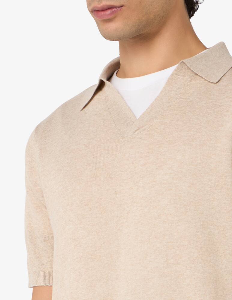 rinascente Rinascente Collection Polo v-neck cotton-linen blend