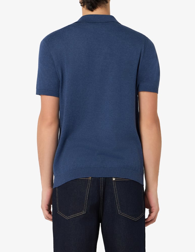 Rinascente Collection Polo v-neck cotton-linen blend - picture 3