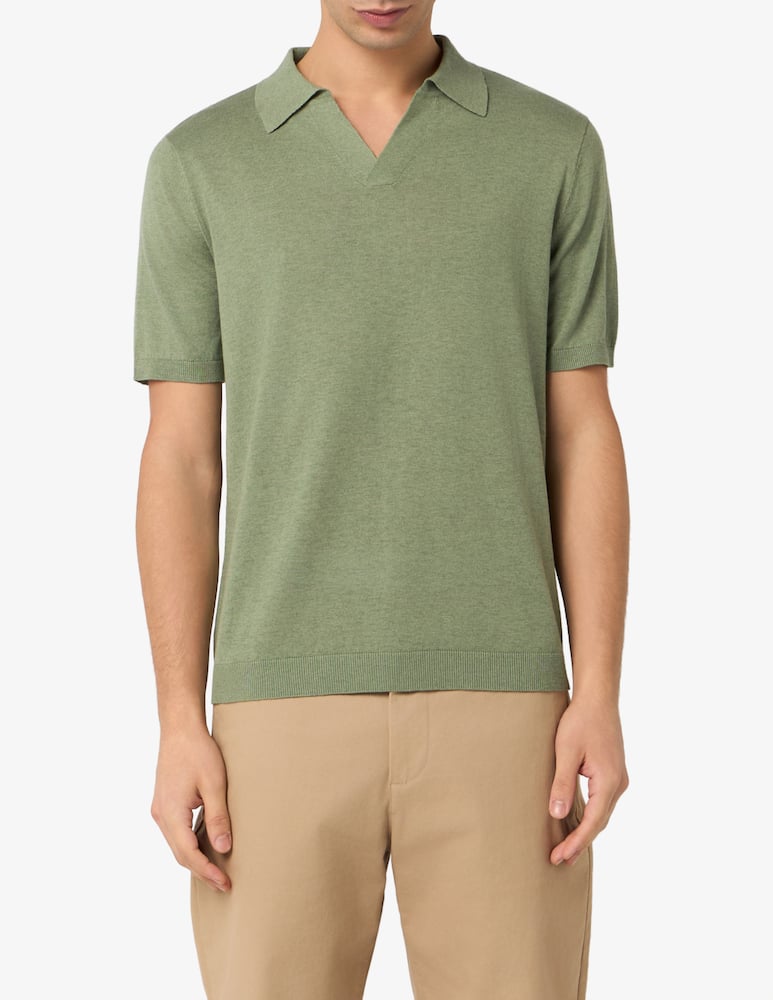 rinascente Rinascente Collection Polo v-neck cotton-linen blend