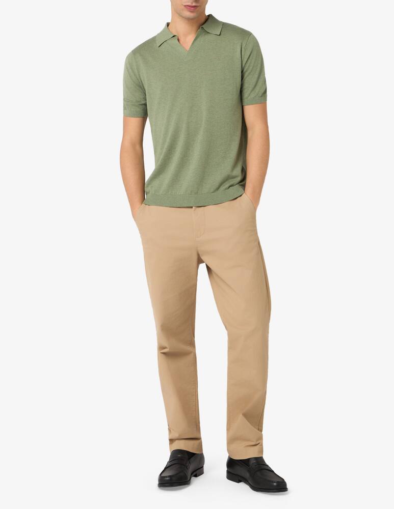 rinascente Rinascente Collection Polo v-neck cotton-linen blend