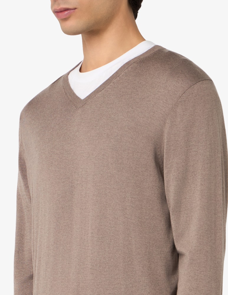 Rinascente Collection V-neck silk blend cotton jumper - picture 4 Rinascente Collection V-neck silk blend cotton jumper - picture 4