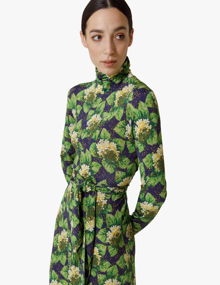 rinascente Vernisse High neck maxi dress with belts at the waist - green