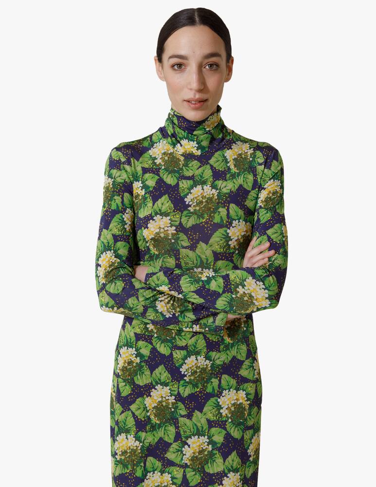 rinascente Vernisse High neck maxi dress with belts at the waist - green