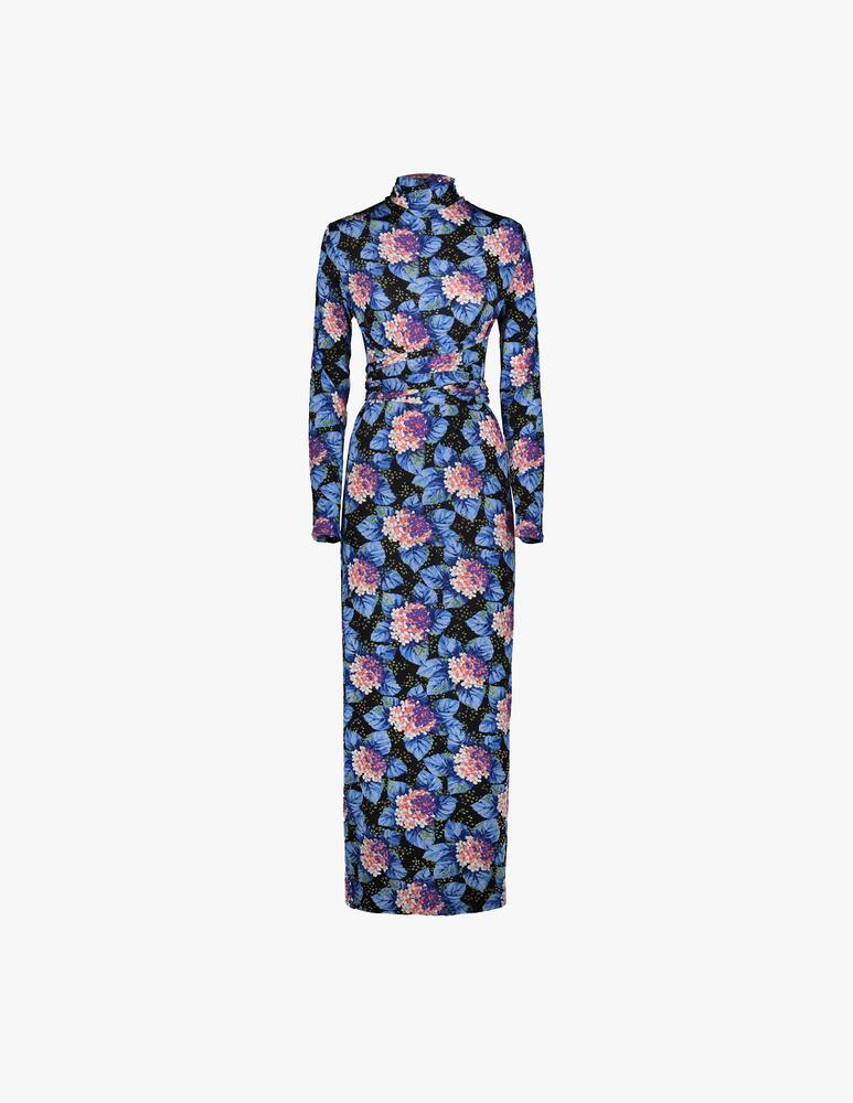 rinascente Vernisse High neck maxi dress with belts at the waist - black