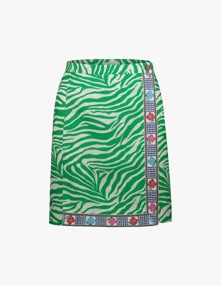 rinascente Vernisse Minigonna a portafogli lino passamaneria vintage - verde