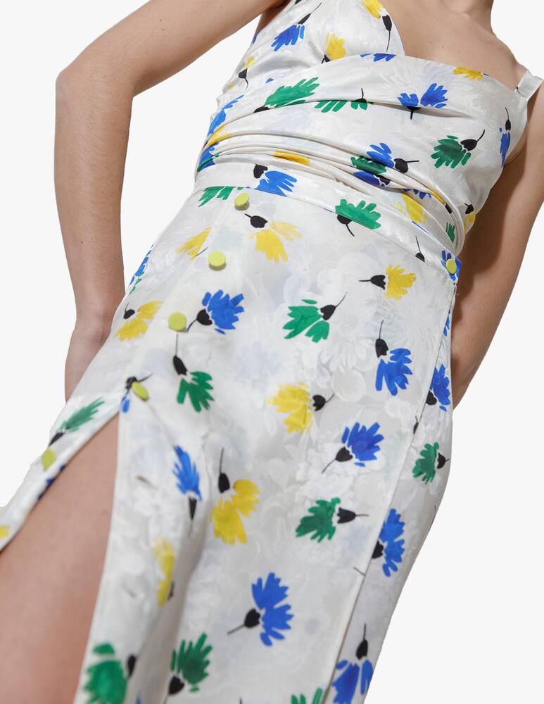 rinascente Vernisse Gonna midi a portafoglio in seta jacquard - bianco