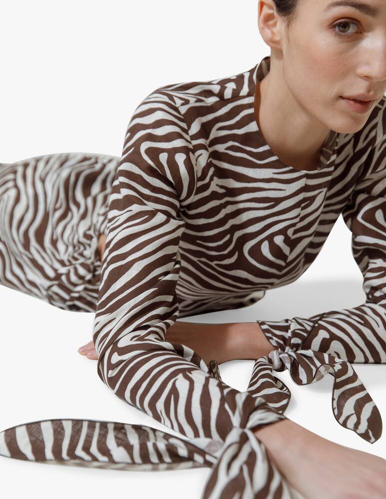 rinascente Vernisse Maxi crew neck dress long sleeves and knotted cuffs - black