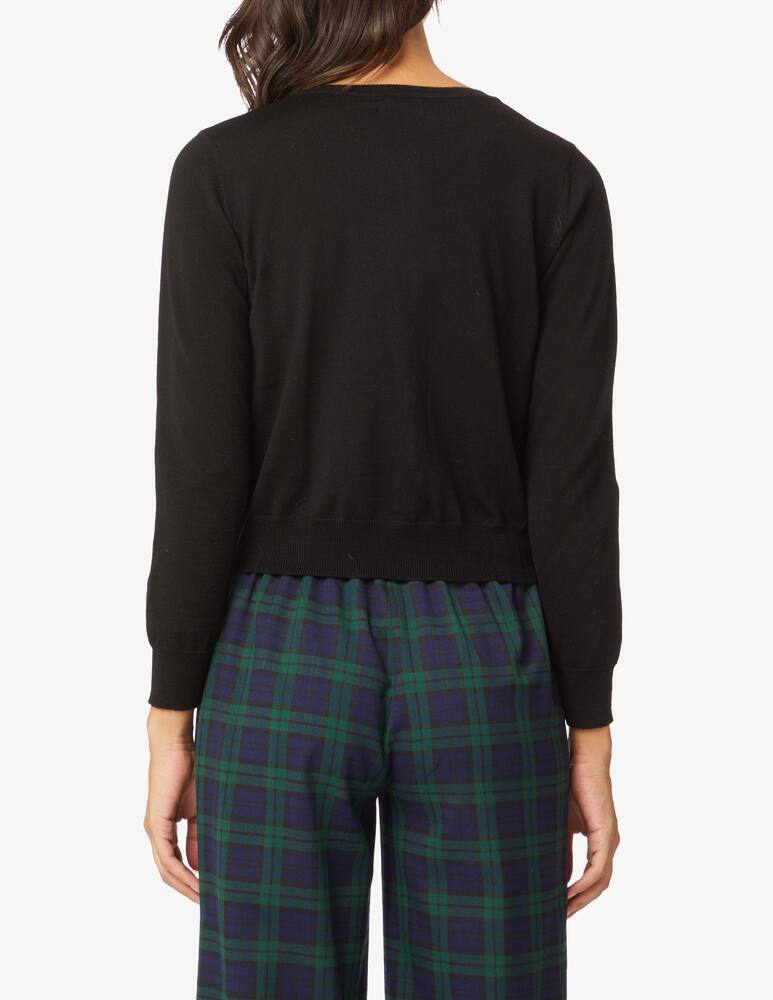 Rinascente Collection Korean neck cardigan - Black - picture 3