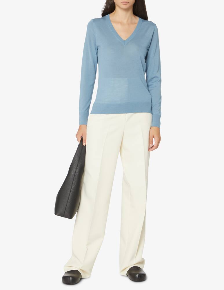 rinascente Rinascente Collection Long sleeved v neck jumper - Light blue