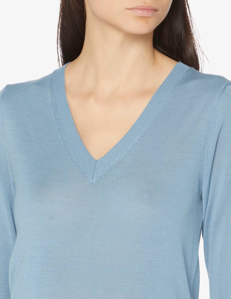 rinascente Rinascente Collection Long sleeved v neck jumper - Light blue