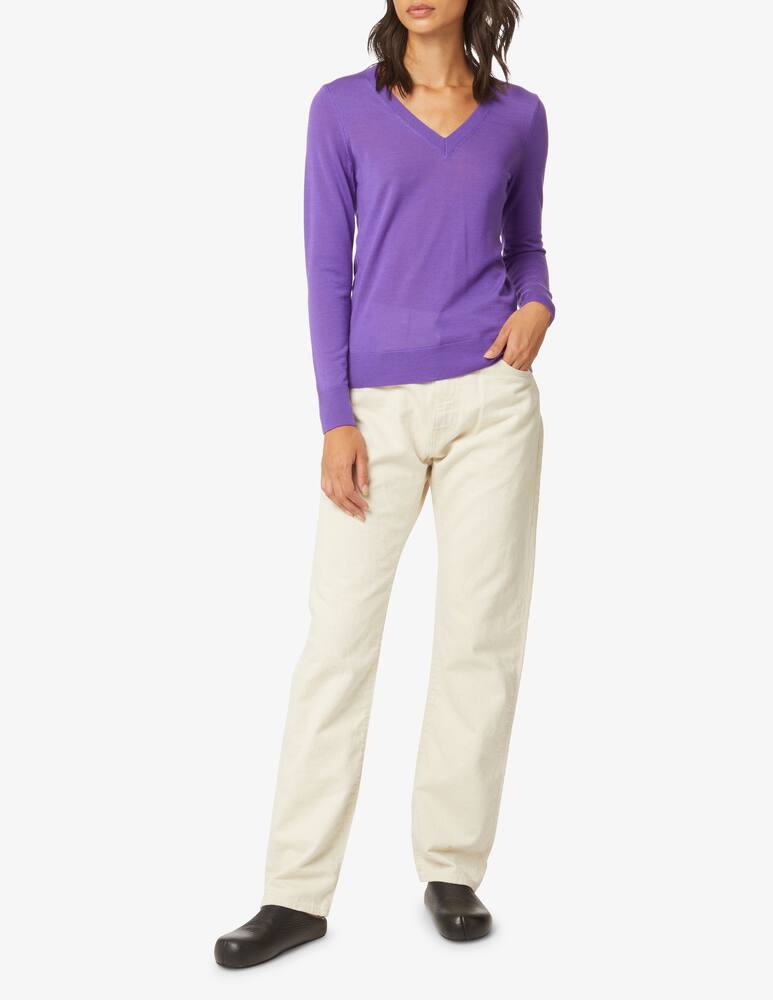 Rinascente Collection Long sleeved v neck jumper - Violet - picture 2