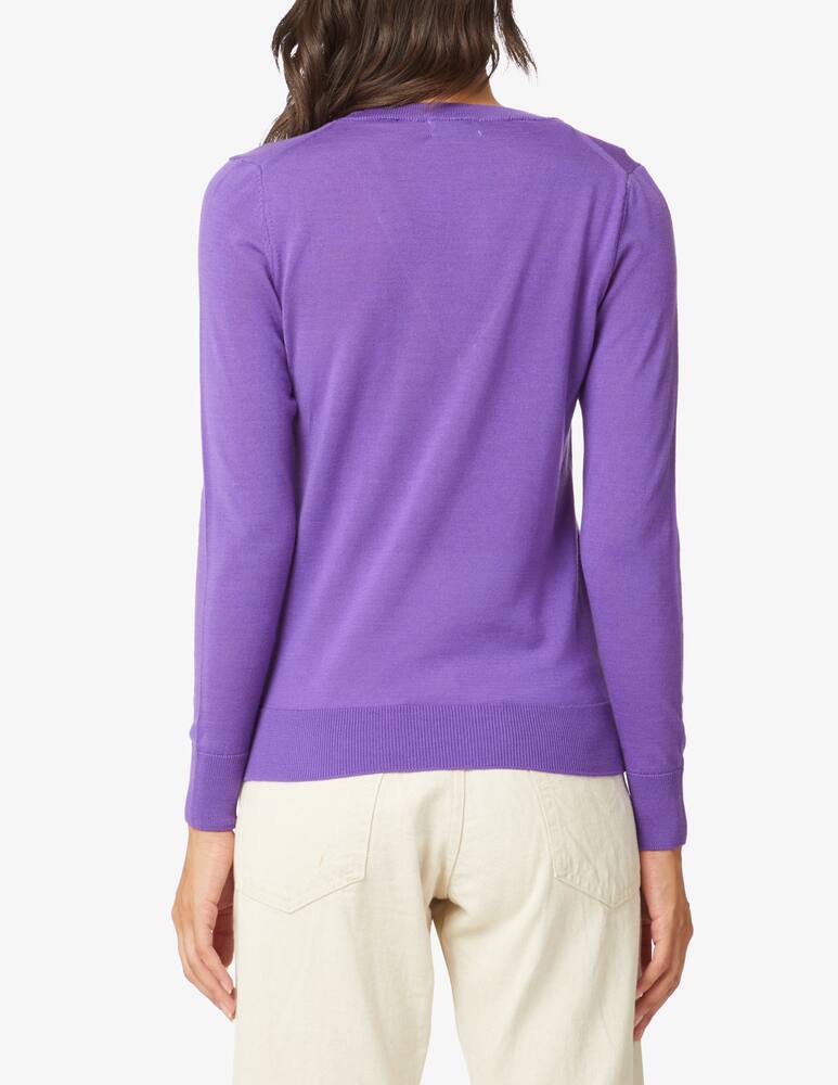 Rinascente Collection Long sleeved v neck jumper - Violet - picture 3