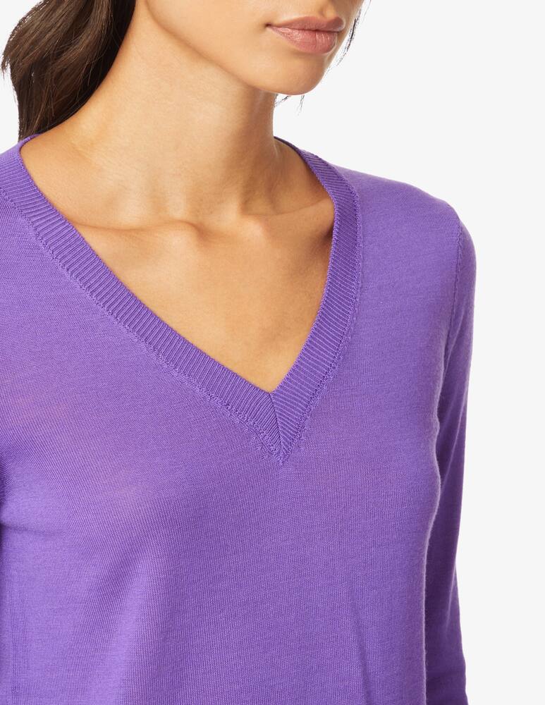 Rinascente Collection Long sleeved v neck jumper - Violet - picture 4