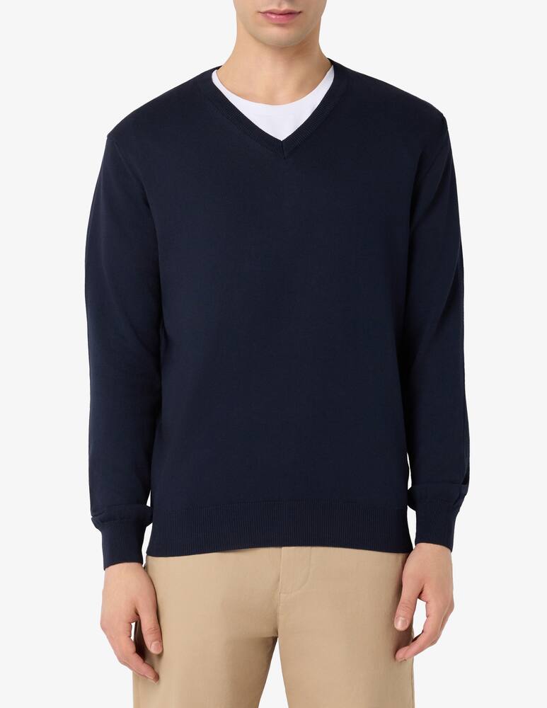 Rinascente Collection Maglia scollo a V in cotone tinto capo - immagine 1 Rinascente Collection Maglia scollo a V in cotone tinto capo - immagine 1
