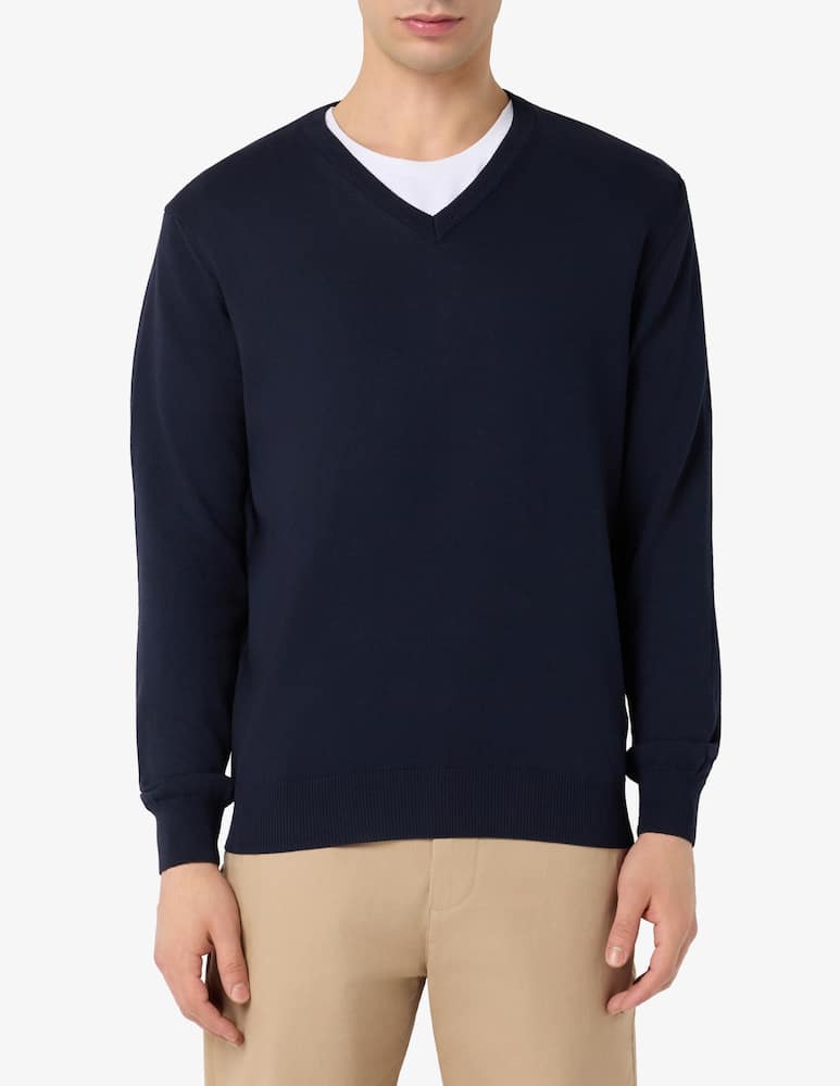 rinascente Rinascente Collection Maglia scollo a V in cotone tinto capo