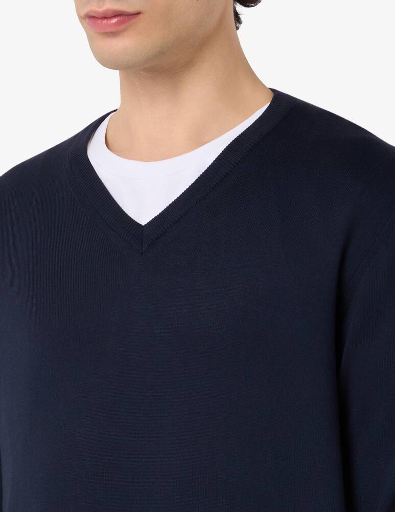 Rinascente Collection Maglia scollo a V in cotone tinto capo - immagine 4 Rinascente Collection Maglia scollo a V in cotone tinto capo - immagine 4