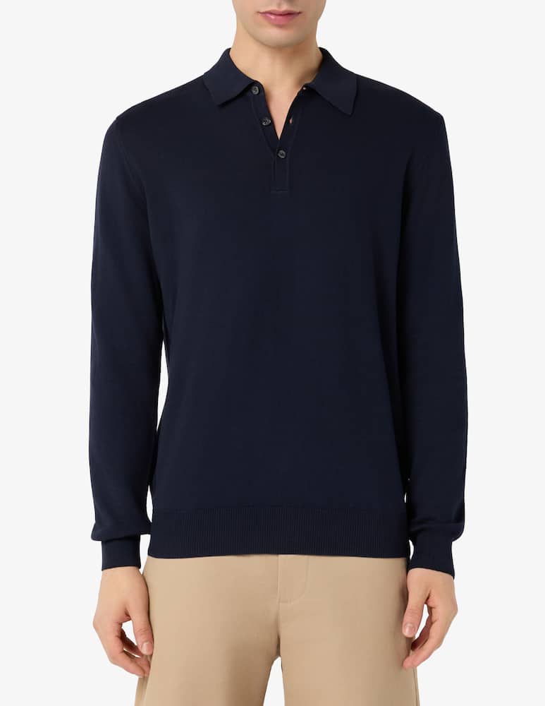 rinascente Rinascente Collection Polo a maniche lunghe in cotone tinto capo