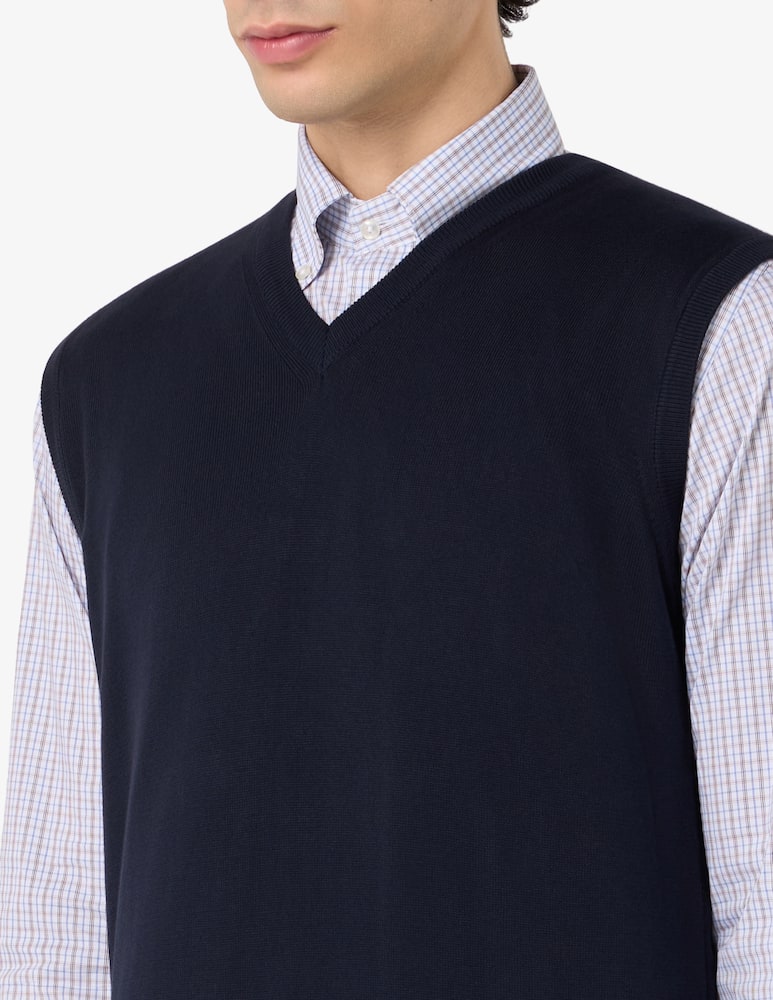 Rinascente Collection V-neck cotton gilet - picture 4 Rinascente Collection V-neck cotton gilet - picture 4