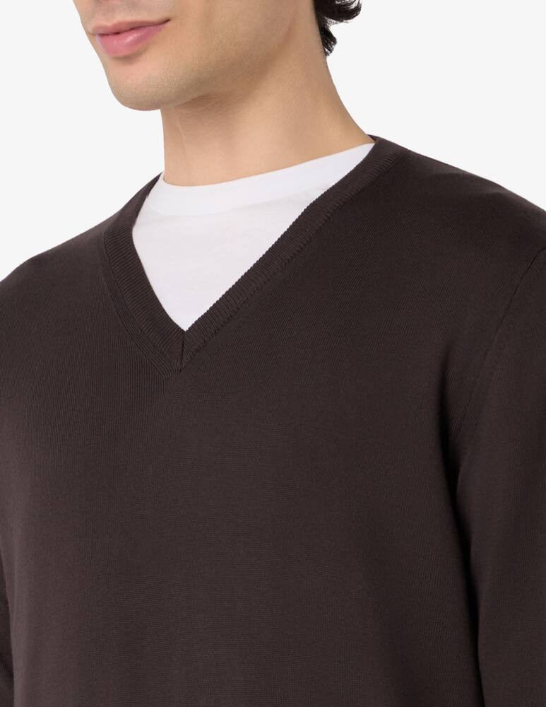 Rinascente Collection Maglia scollo a V in cotone tinto capo - immagine 4 Rinascente Collection Maglia scollo a V in cotone tinto capo - immagine 4