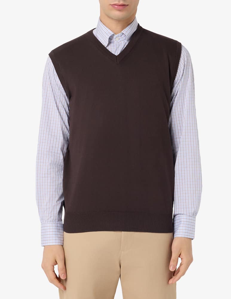 Rinascente Collection V-neck cotton gilet - picture 1 Rinascente Collection V-neck cotton gilet - picture 1