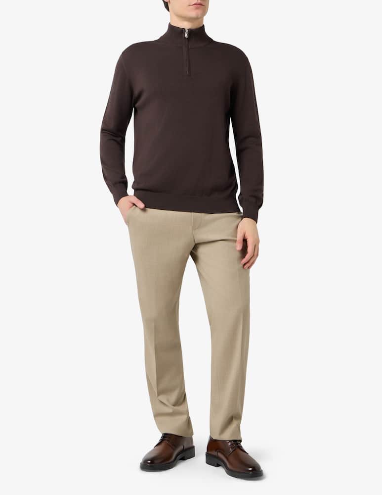 rinascente Rinascente Collection Maglia mezza zip in cotone tinto capo