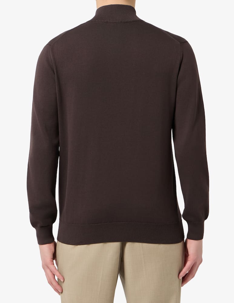 rinascente Rinascente Collection Maglia mezza zip in cotone tinto capo