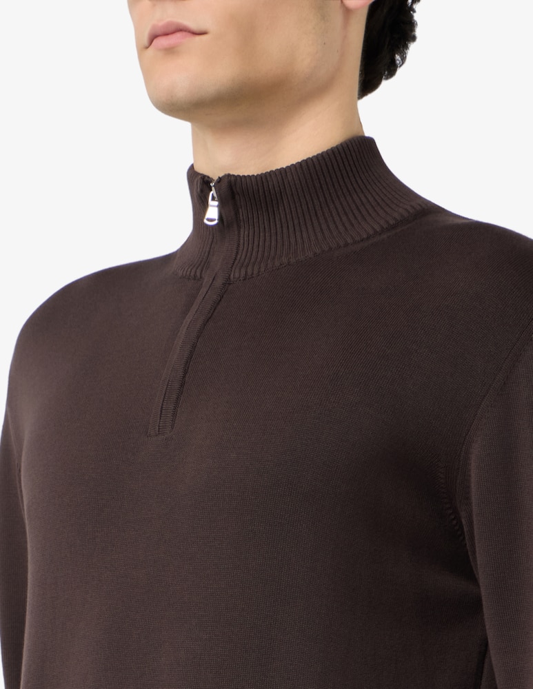 rinascente Rinascente Collection Maglia mezza zip in cotone tinto capo