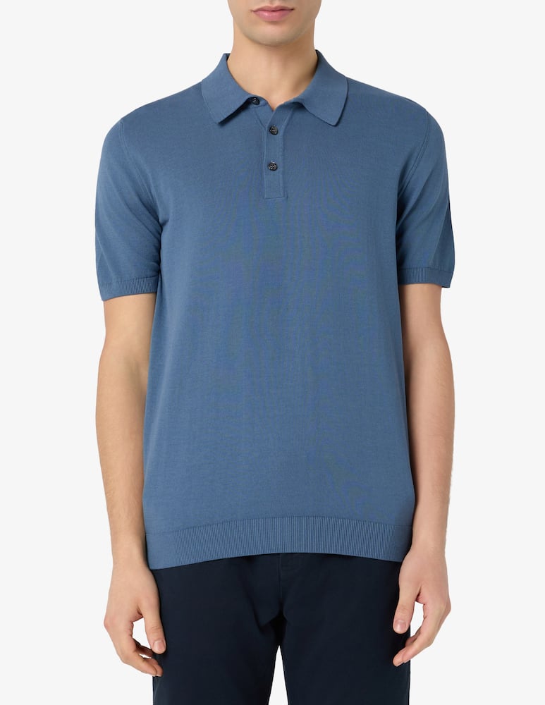 Rinascente Collection Polo in cotone crepe tinto capo - immagine 1 Rinascente Collection Polo in cotone crepe tinto capo - immagine 1