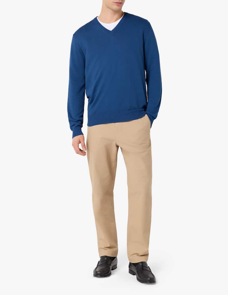 Rinascente Collection Maglia scollo a V in cotone tinto capo - immagine 2 Rinascente Collection Maglia scollo a V in cotone tinto capo - immagine 2