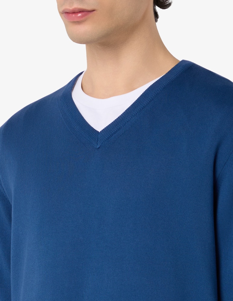 Rinascente Collection Maglia scollo a V in cotone tinto capo - immagine 4 Rinascente Collection Maglia scollo a V in cotone tinto capo - immagine 4