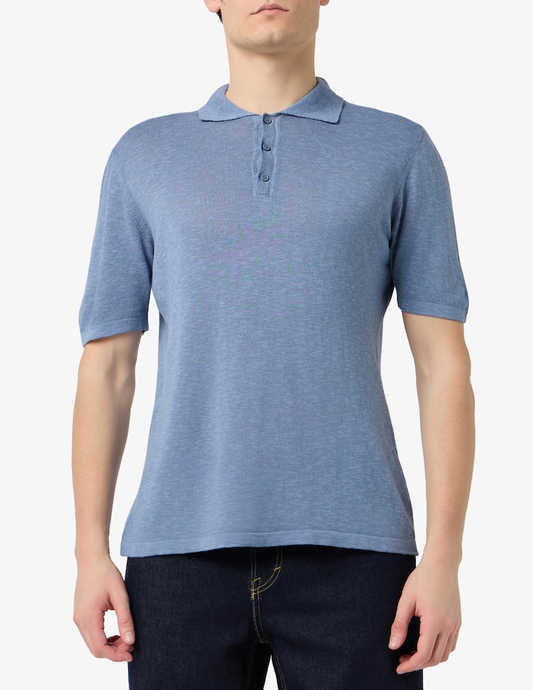 Rinascente Collection Polo in lino e cotone tinto capo - immagine 1 Rinascente Collection Polo in lino e cotone tinto capo - immagine 1