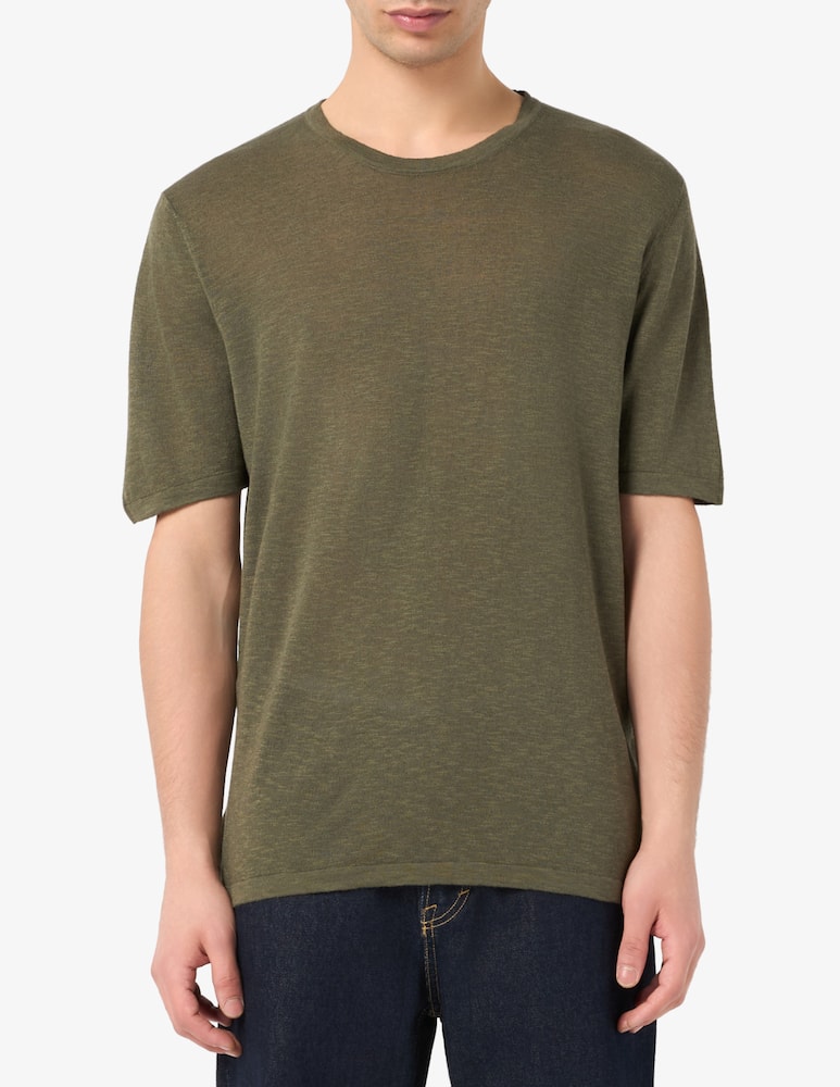 Rinascente Collection T-shirt in lino e cotone tinto capo - immagine 1