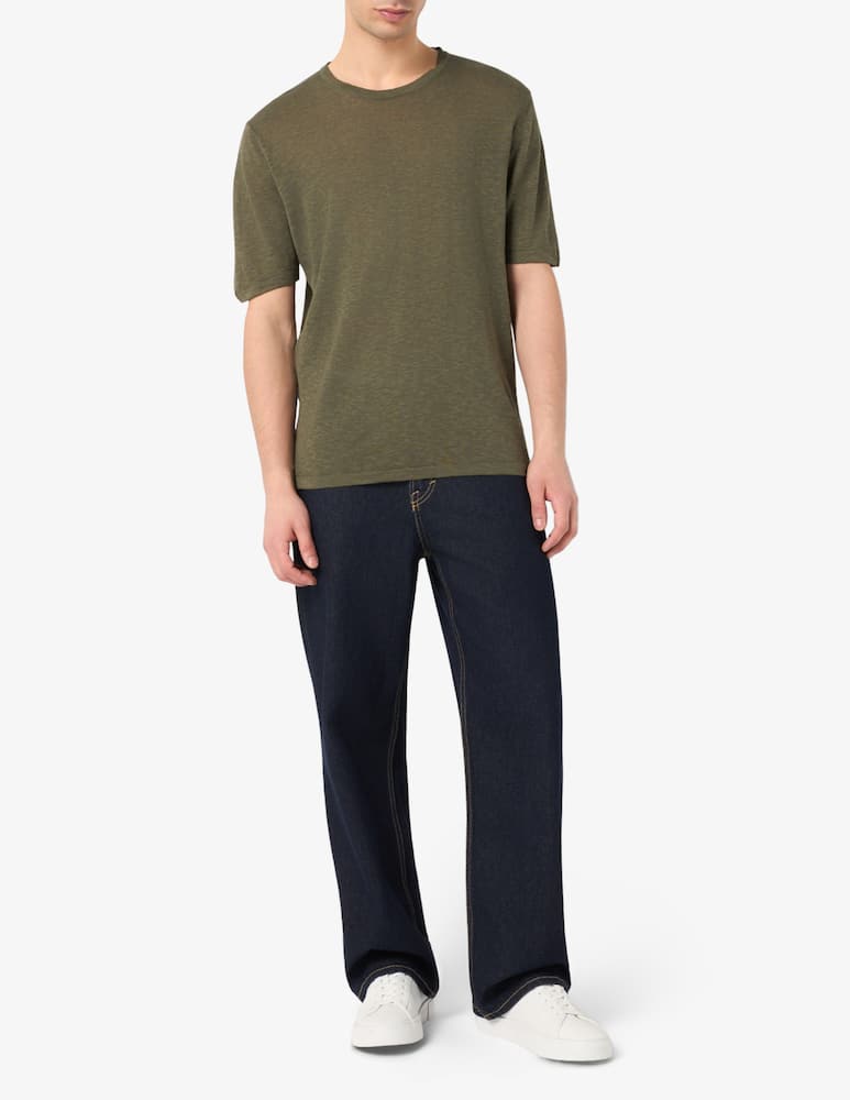 Rinascente Collection T-shirt in lino e cotone tinto capo - immagine 2