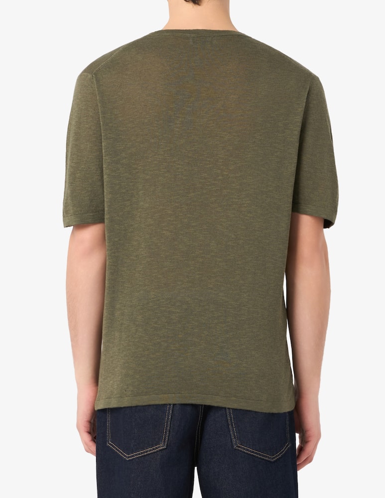 Rinascente Collection T-shirt in lino e cotone tinto capo - immagine 3