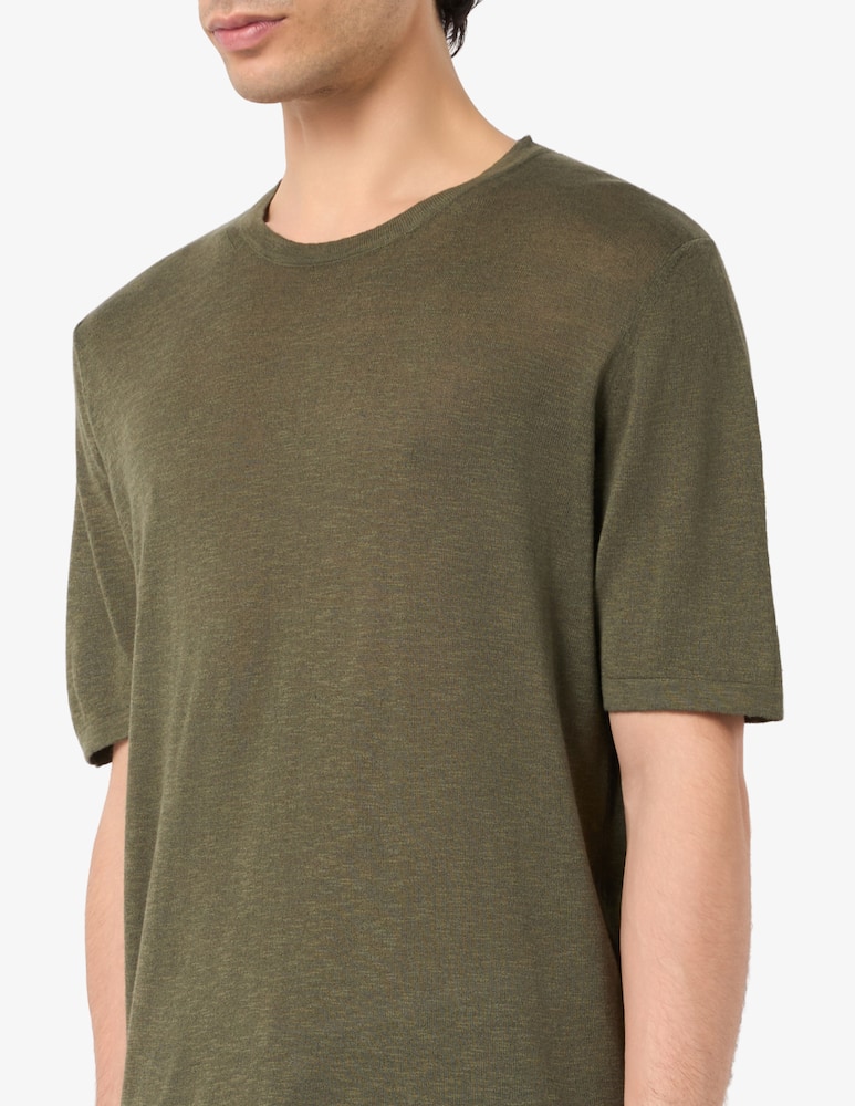 Rinascente Collection T-shirt in lino e cotone tinto capo - immagine 4