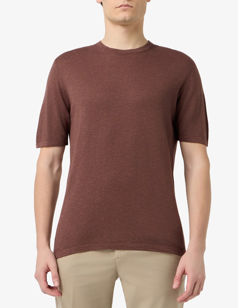 Rinascente Collection Linen blend crewneck t-shirt - picture 1 Rinascente Collection Linen blend crewneck t-shirt - picture 1