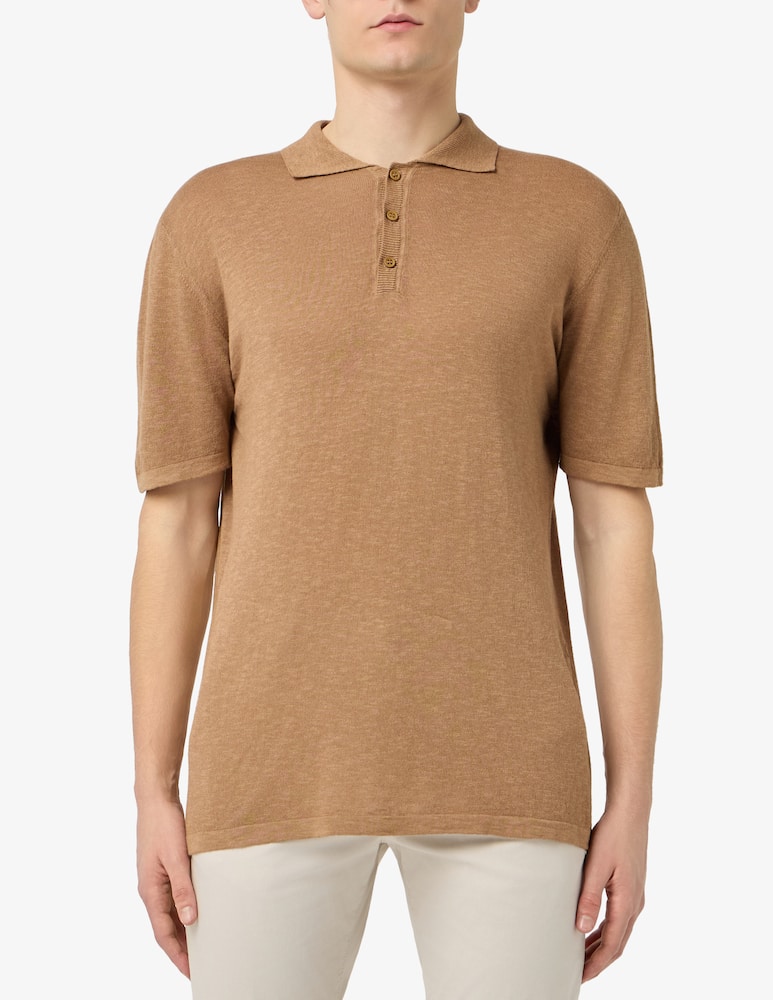 Rinascente Collection Linen blend short sleeve polo - picture 1