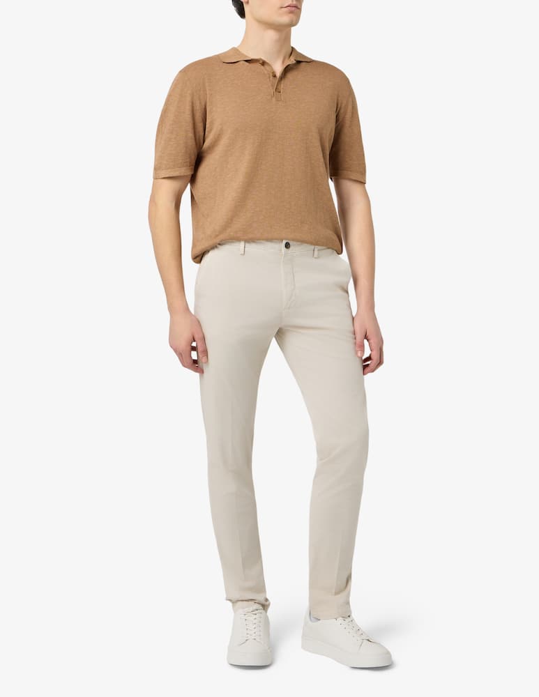 Rinascente Collection Linen blend short sleeve polo - picture 2